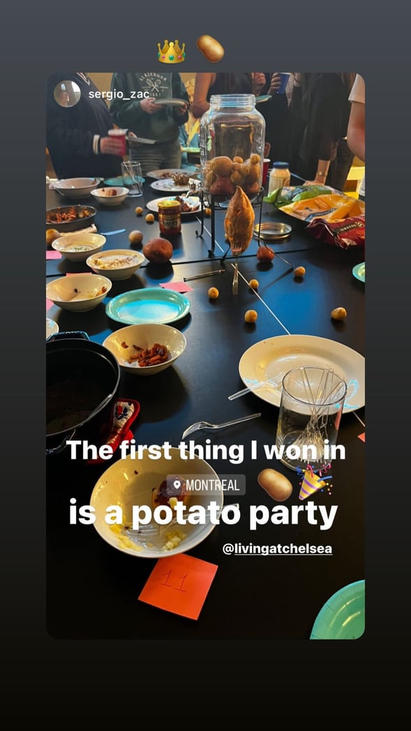 potato party hosted by a Chelsea House member in Montreal