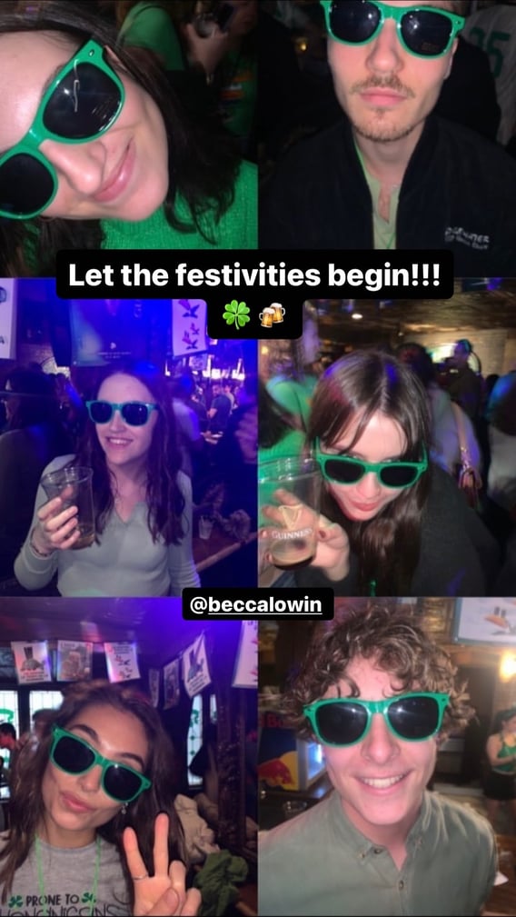 St. Patrick's day pregame Chelsea House members