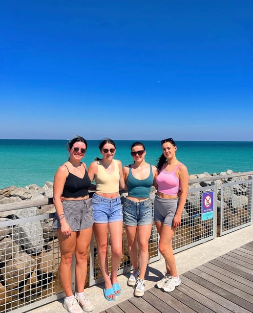 four young ladies spending Spring Break in Miami