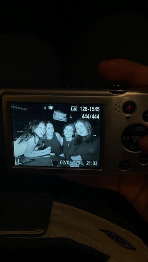 Photo of girls on camera screen