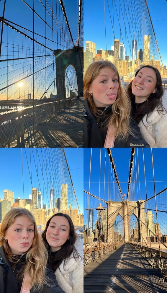 Ladies at the Brooklyn Bridge