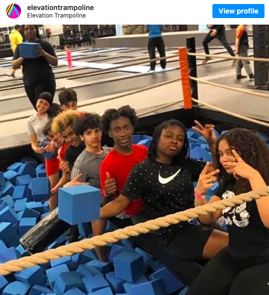 Group of Friends at Elevation Trampoline